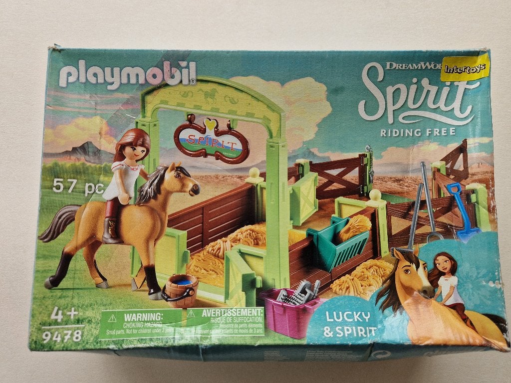 Playmobil Spirit Lucky & Spirit met paardenbox - 9478, Ophalen of Verzenden, Zo goed als nieuw, Complete set