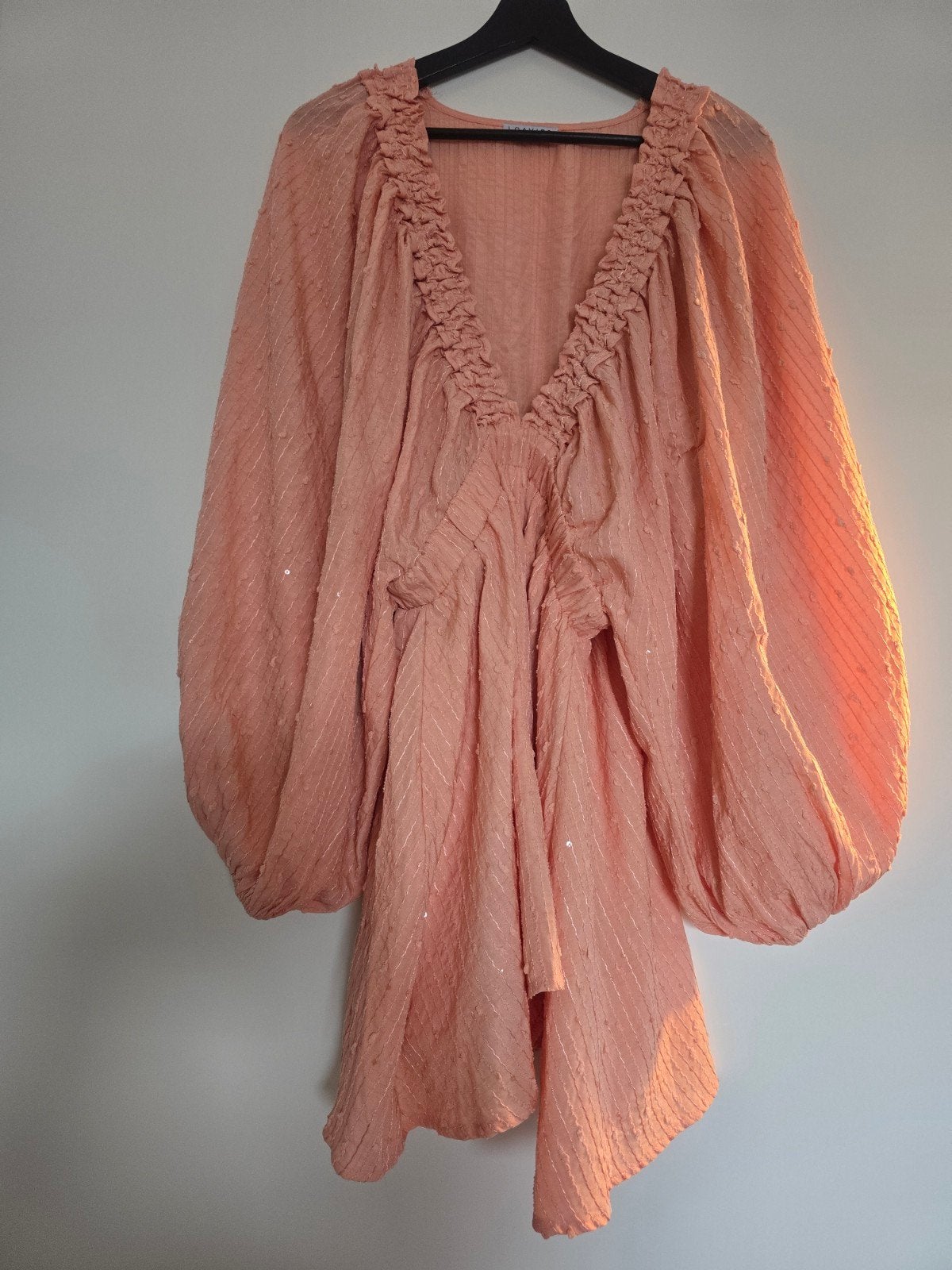 Playsuit maat L - Perzikroze met subtiele glitters, Maat 42/44 (L), Ophalen of Verzenden, Roze, Gedragen