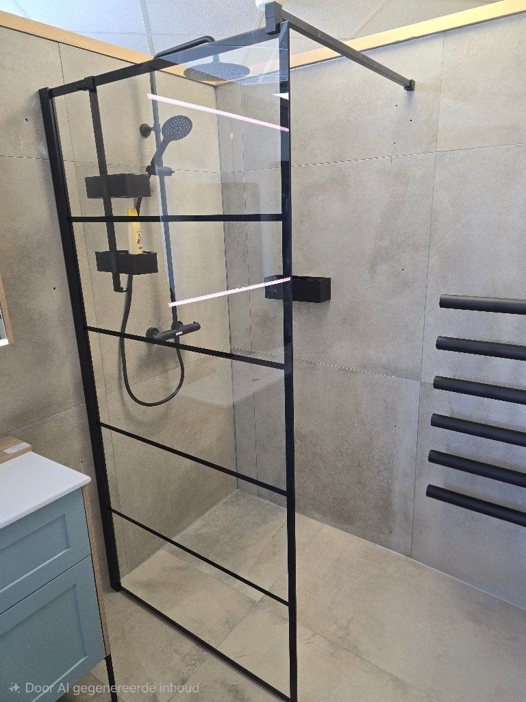 NIEUW Novellini Kuadra Inloopdouche/Douchewand 120cm.