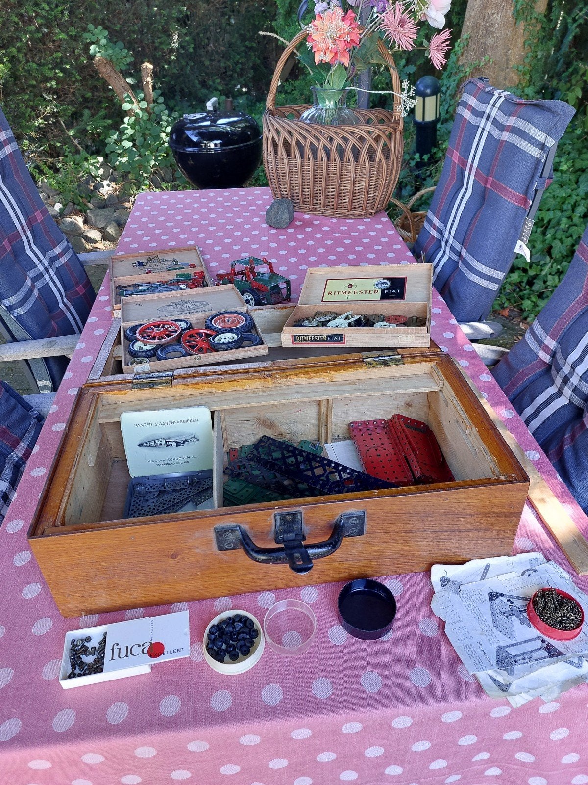 Vintage Meccano Bouwdoos met Diverse Onderdelen, Ophalen of Verzenden, Gebruikt, Overige merken
