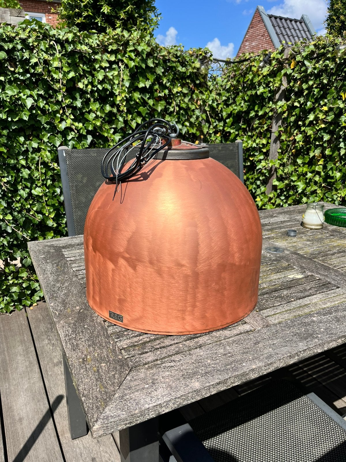 3 Koperen boiler hanglampen, Bruin, Rond, Zo goed als nieuw, Overige materialen