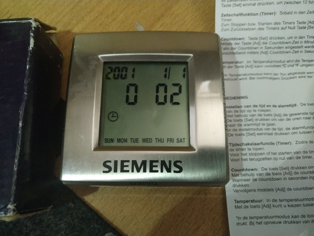 Temp Timer Tijd klok Siemens, Ophalen of Verzenden, Staande klok, Zilver, Digitaal