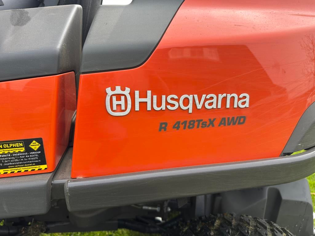 Husqvarna 418tsx awd, Tuin en Terras, Zitmaaiers, Ophalen, Zo goed als nieuw, Mulchfunctie, 120 cm of meer