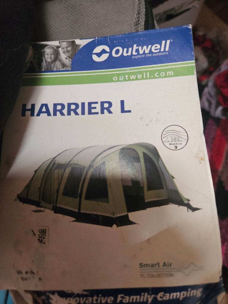 Luchten outwell harrier L, Caravans en Kamperen, Tenten, Ophalen, Zo goed als nieuw, Tot en met 4