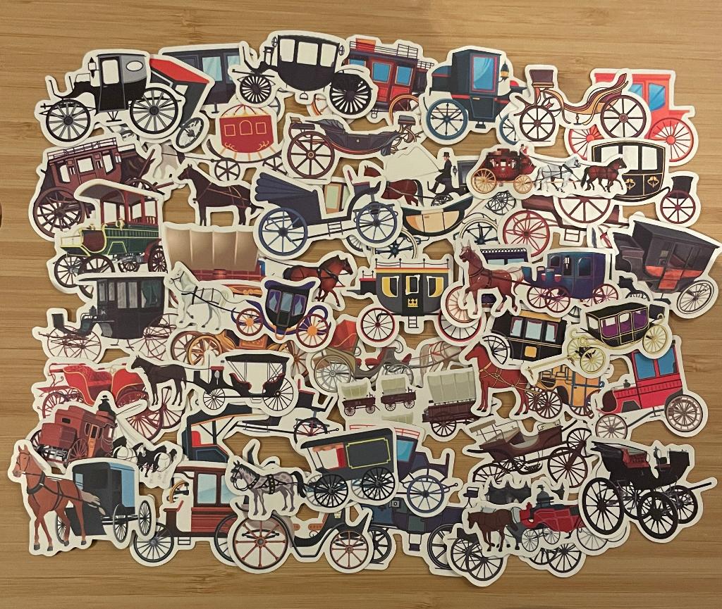 Paarden rijtuigen stickers, Verzenden, Nieuw, Meerdere stickers