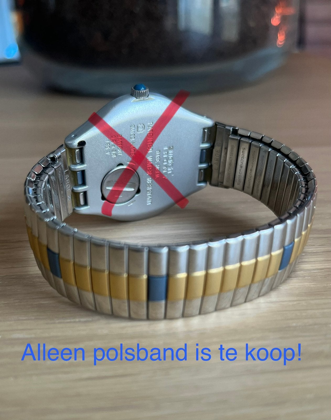 Swatch Flex Horlogeband Sky Jet lug 17mm, Sieraden, Tassen en Uiterlijk, Ophalen of Verzenden, Zo goed als nieuw, Zilver, Staal