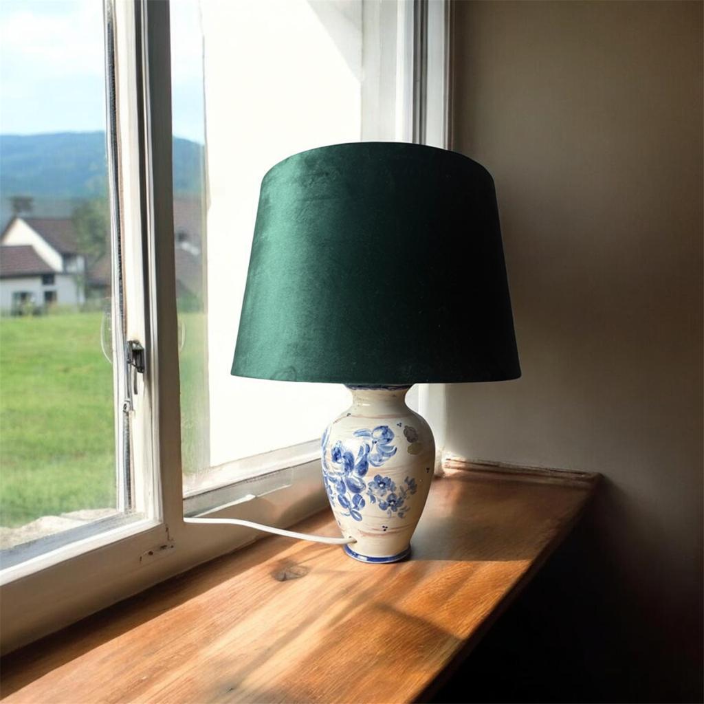 Vintage Delfts Blauw Tafellamp met Bloemenpatroon, Antiek en Kunst, Ophalen of Verzenden