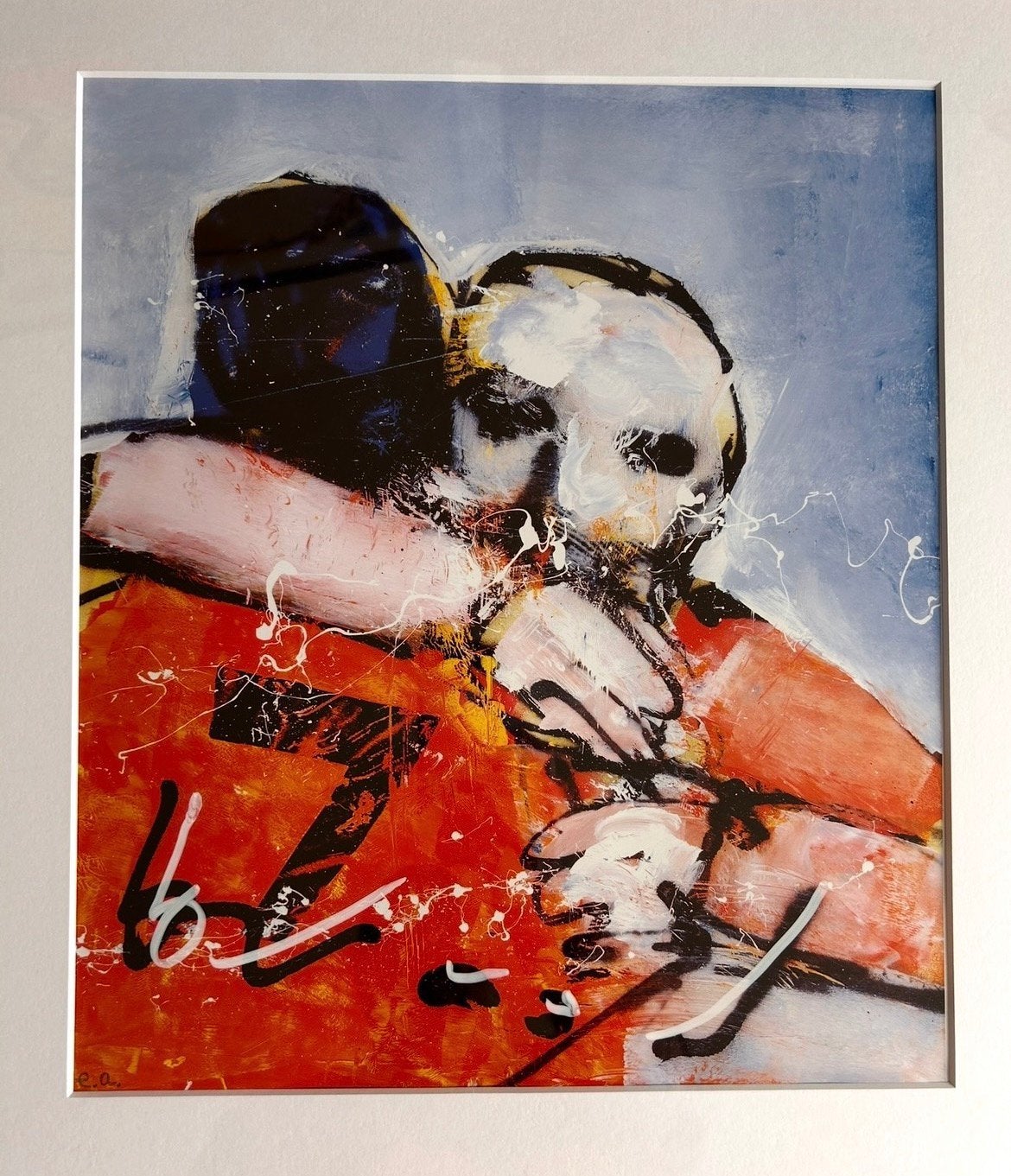 Herman Brood werk Nr7 Nederland Elftal hand gesigneerd&lijst, Ophalen