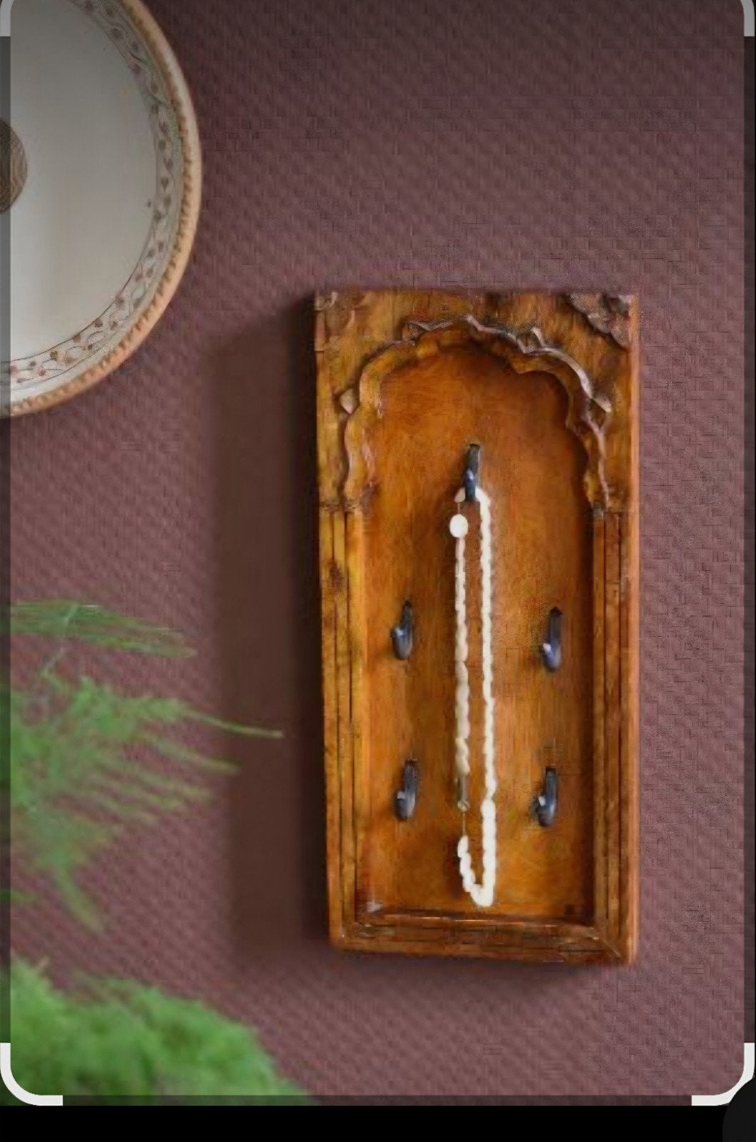 Sleutelrekje hout,oosters,sierlijke hoeken,, Hout, Nieuw, Ophalen of Verzenden, Oosters