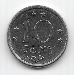 Nederlandse Antillen 10 cent 1977 KM# 10, Verzenden, Midden-Amerika, Losse munt