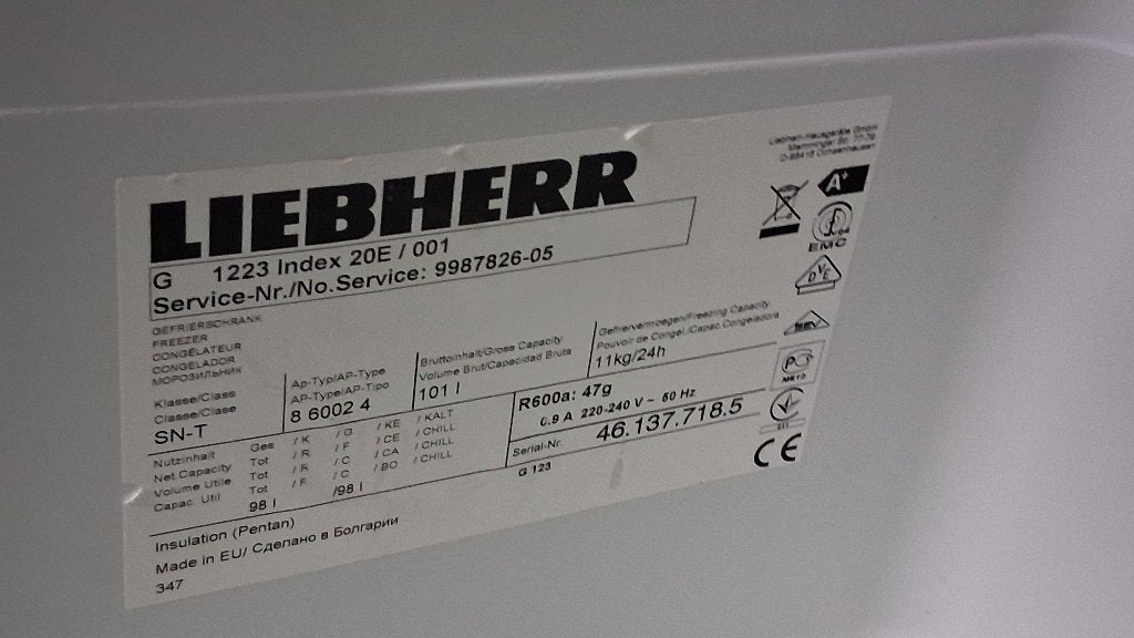 Tafelmodel vriezer Liebherr, Witgoed en Apparatuur, Vriezers en Diepvrieskisten, Gebruikt, Minder dan 60 cm, Vrijstaand, Ophalen