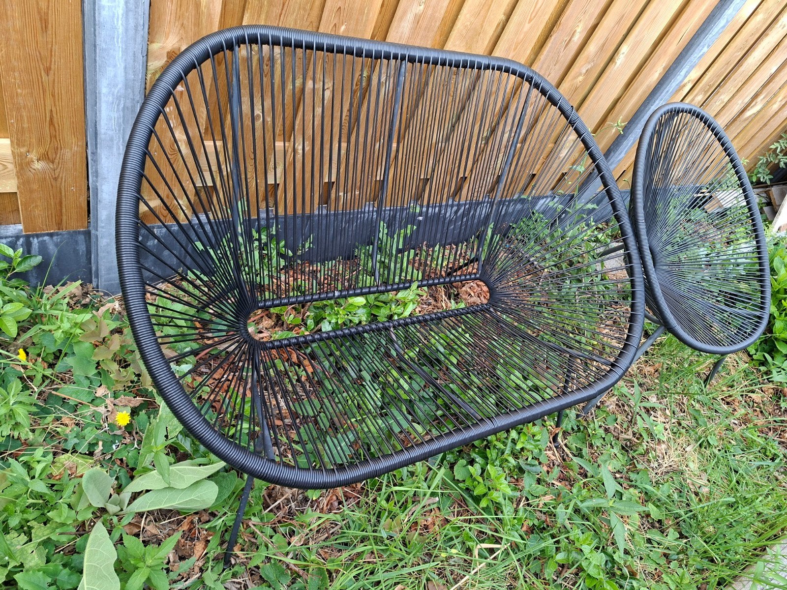 Zwarte Acapulco bankje, Tuin en Terras, Tuinstoelen, Ophalen of Verzenden, Zo goed als nieuw, Kunststof