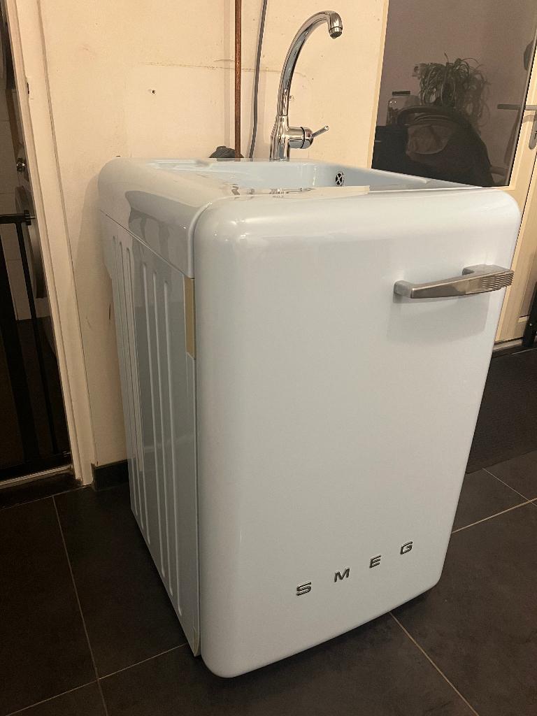 Retro Smeg Wasmachine met spoelbak, Witgoed en Apparatuur, Ophalen, 1200 tot 1600 toeren, Gebruikt, 4 tot 6 kg