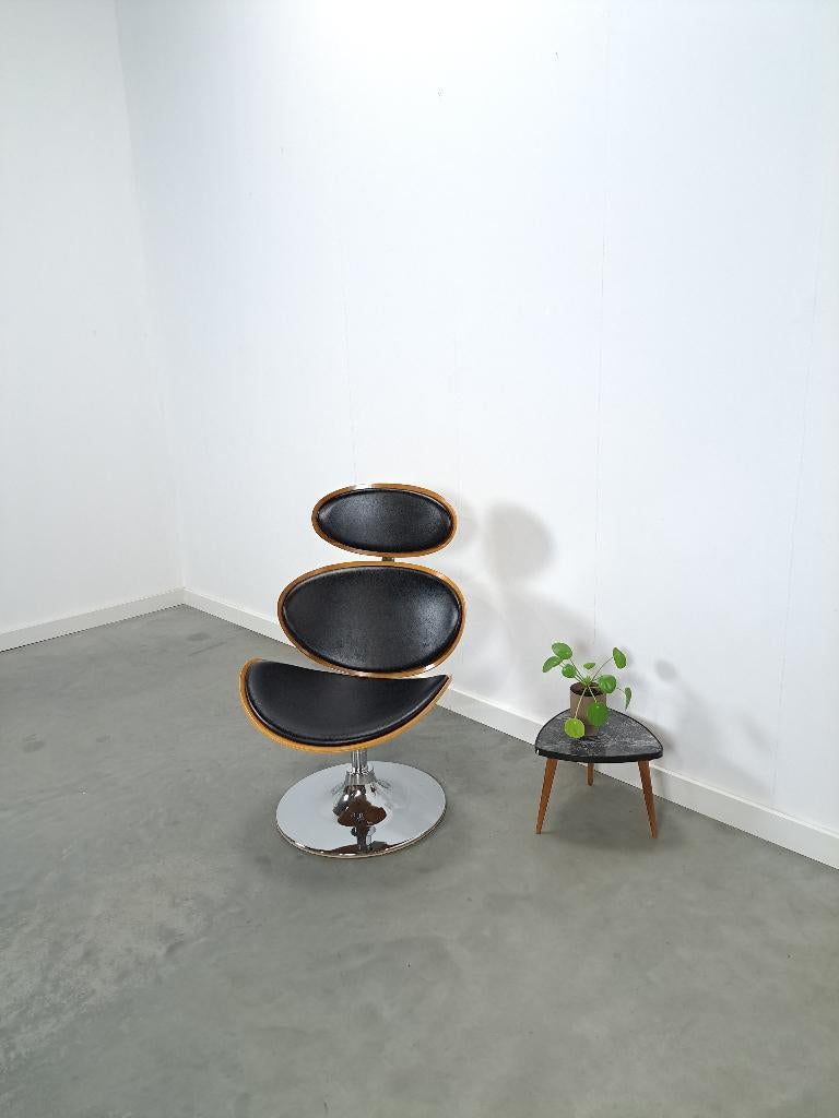 Dan-Form Curve loungestoel, draaifauteuil Denemarken, Gebruikt, Ophalen of Verzenden, Design, vintage, 50 tot 75 cm