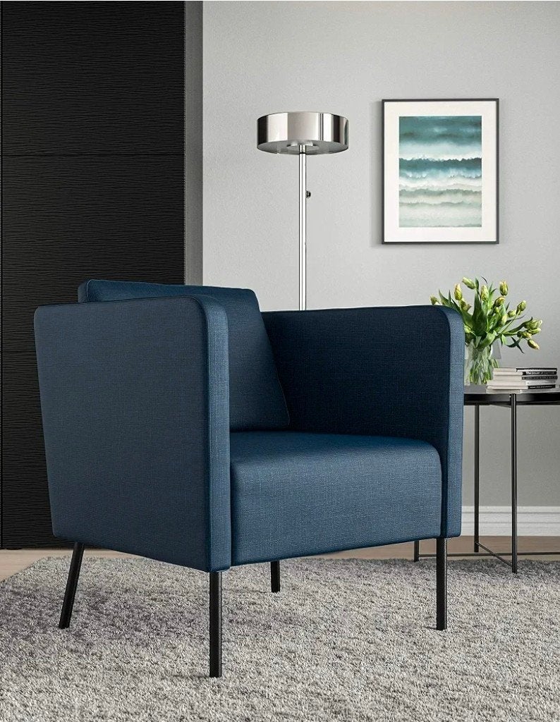 Ikea Ekerö, donkerblauw, Ophalen, Gebruikt, Stof, 50 tot 75 cm