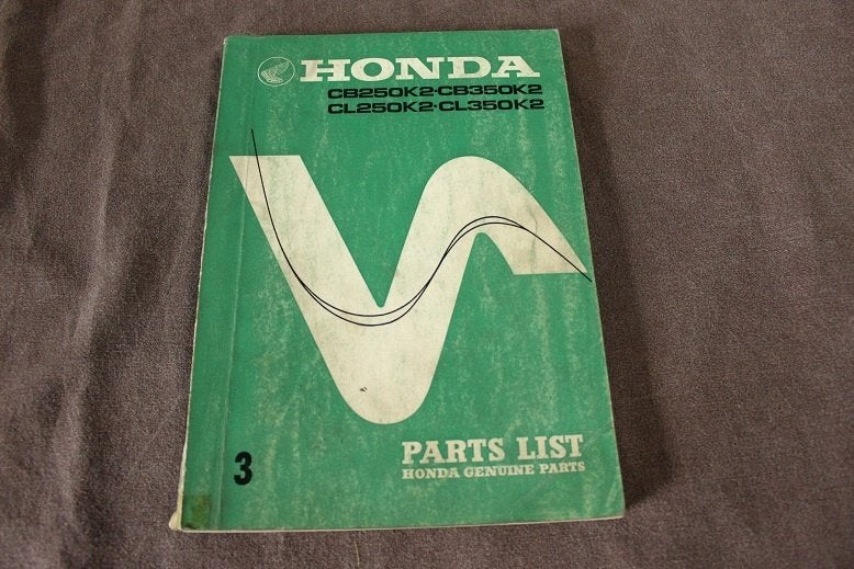 Honda CB250 CB350 K2 CL250 CL350 K2 1970 parts list, Motoren, Ophalen of Verzenden, Honda
