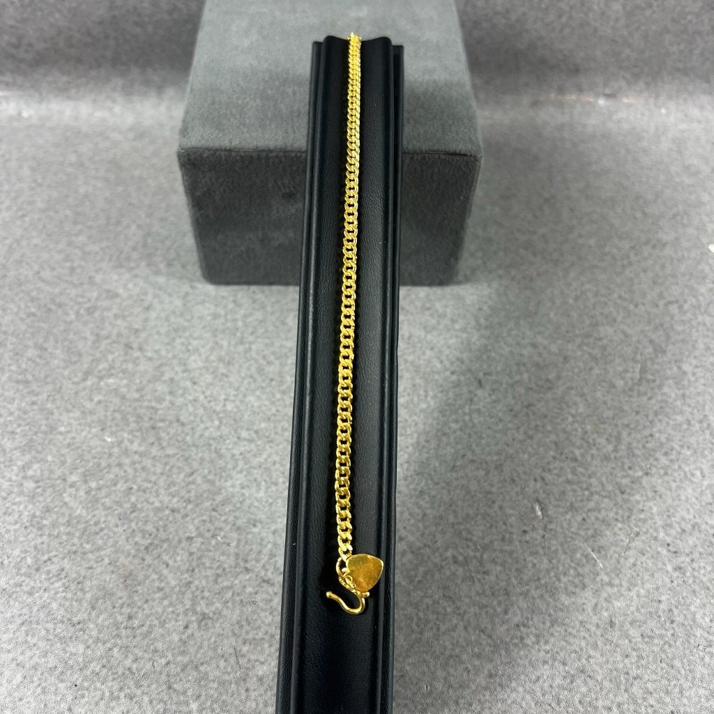 Gouden Armband | 24k | 9,99g | Gourmetschakel+bedel | 416841, Gebruikt, Ophalen of Verzenden, Met bedels of kralen, Goud