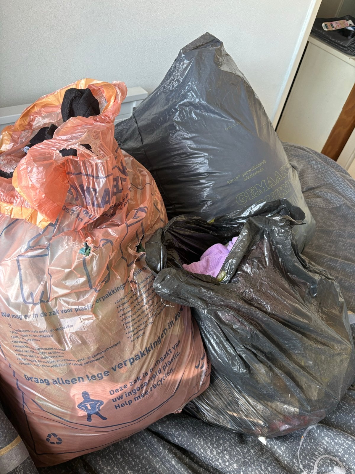 3 zakken kleding, meeste maat S, Ophalen of Verzenden, Gedragen, Maat 36 (S)