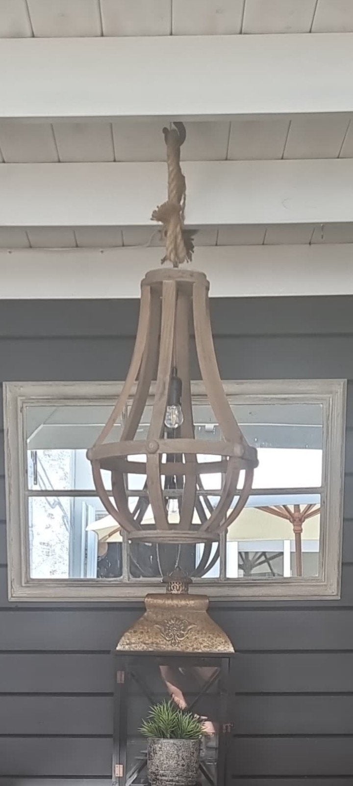 Unieke houten kroonluchter - Rustieke charme voor uw huis, Rustiek, Landelijk, Bohemien, Gebruikt, Natuurlijk materiaal, E27 (groot)