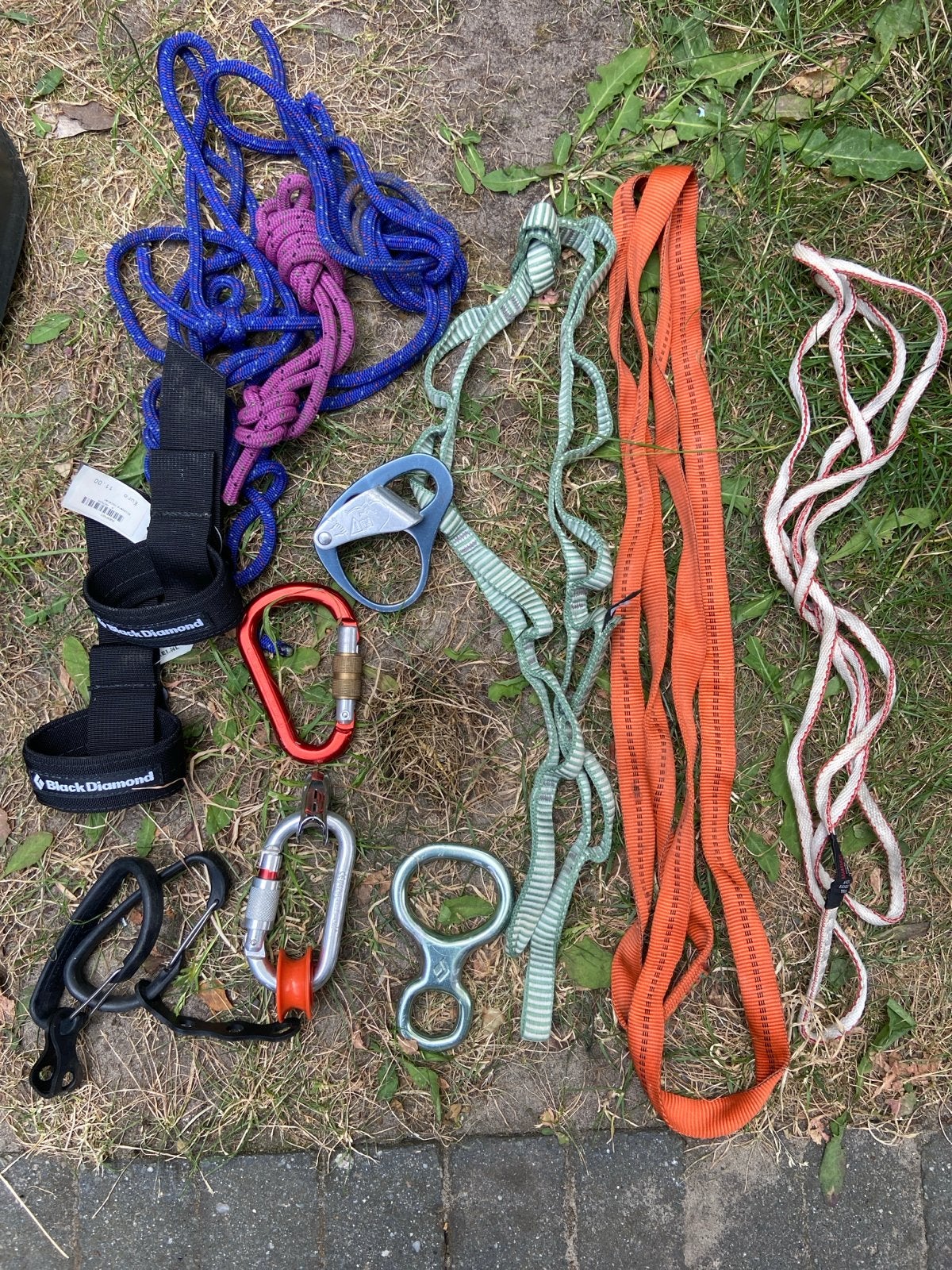Klimuitrusting: Touwen, Karabiners, Abseilacht en Slings, Ophalen of Verzenden, Gebruikt, Klimsport-accessoire