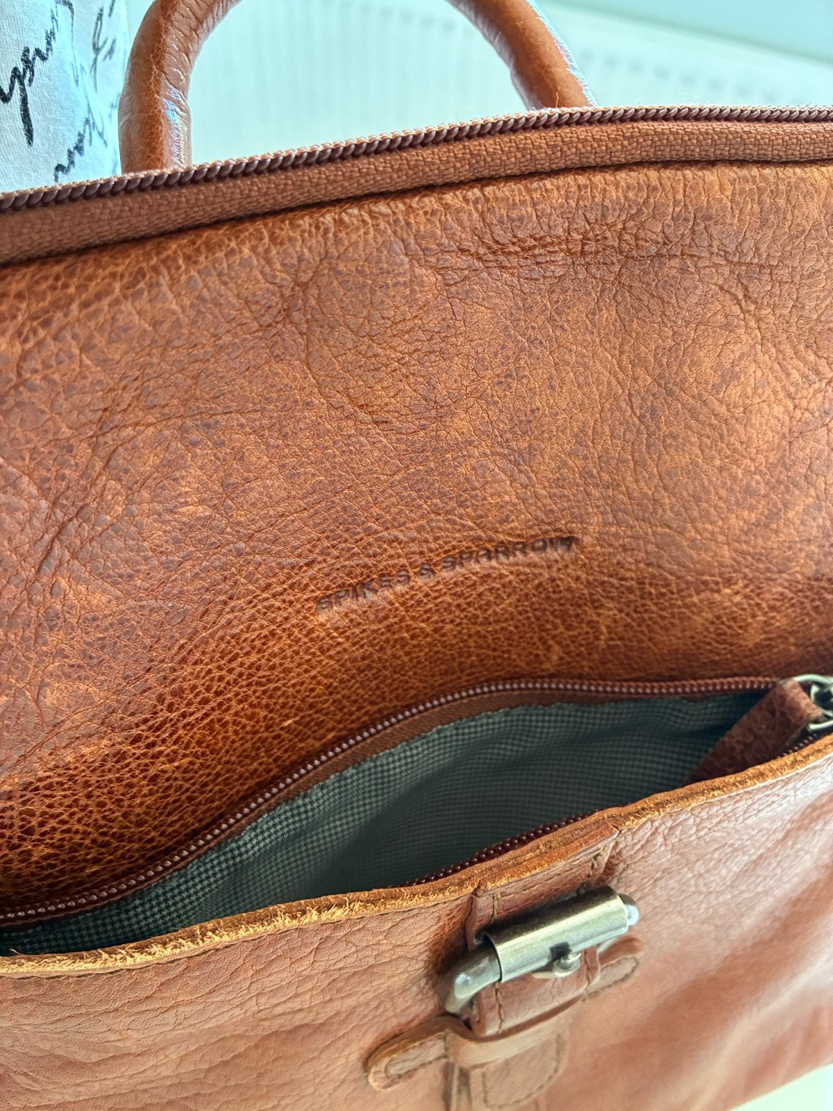 Spikes & Sparrow Leren Rugzak - Cognac, Overige merken, Gebruikt, 25 tot 40 cm, Ophalen of Verzenden
