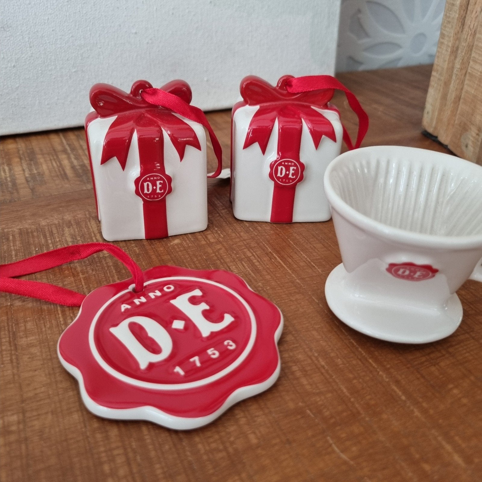 Douwe Egberts Kerstdecoratie mini koffiefilter & kersthanger, Ophalen of Verzenden, Nieuw