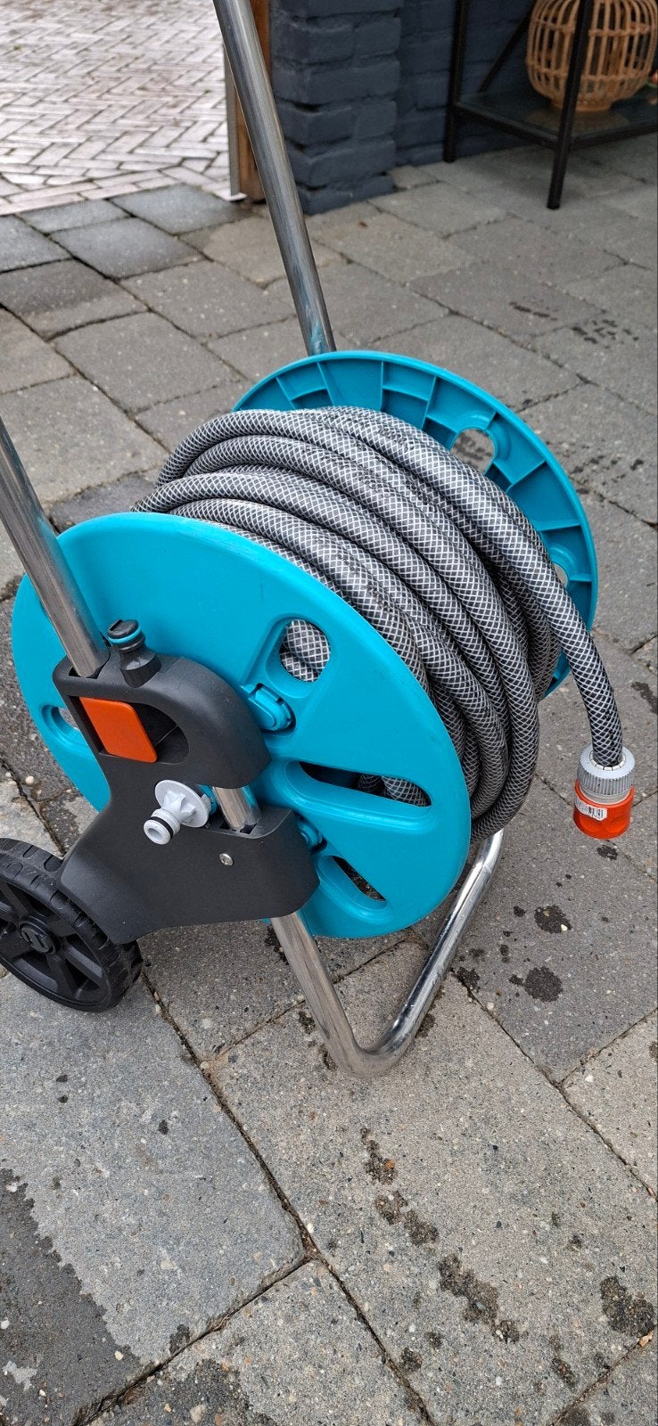 Gardena Rolhaspel met slang en koppelstuk - Z.G.A.N., Ophalen, Zo goed als nieuw