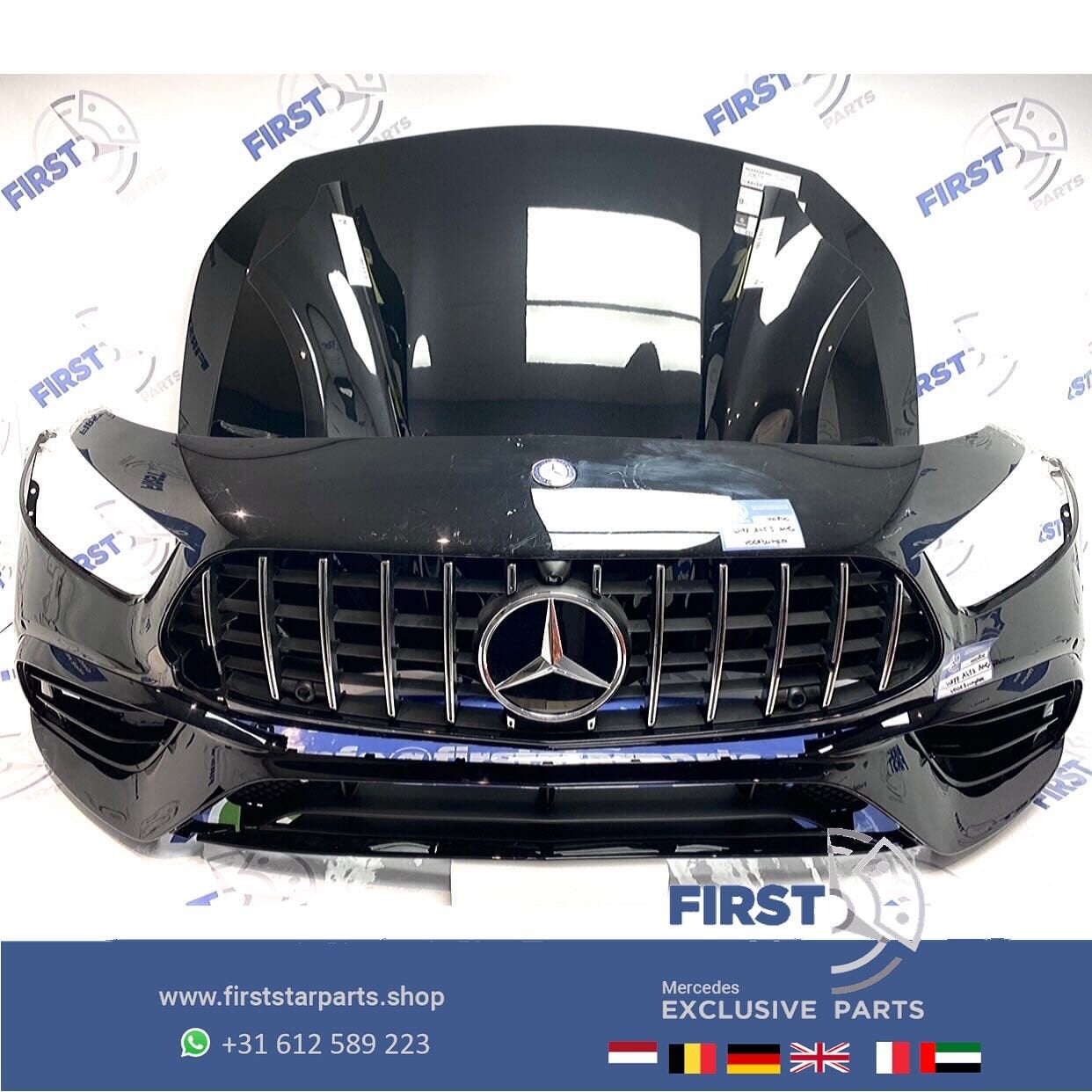 W177 V177 A45 S AMG VOORKOP ZWART Mercedes A 45 Klasse 2018-, Gebruikt, -, Voor, Ophalen of Verzenden