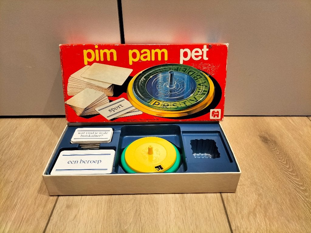 Pim Pam Pet - spel van Jumbo - vintage rode doos, Een of twee spelers, Ophalen of Verzenden, Gebruikt, Jumbo