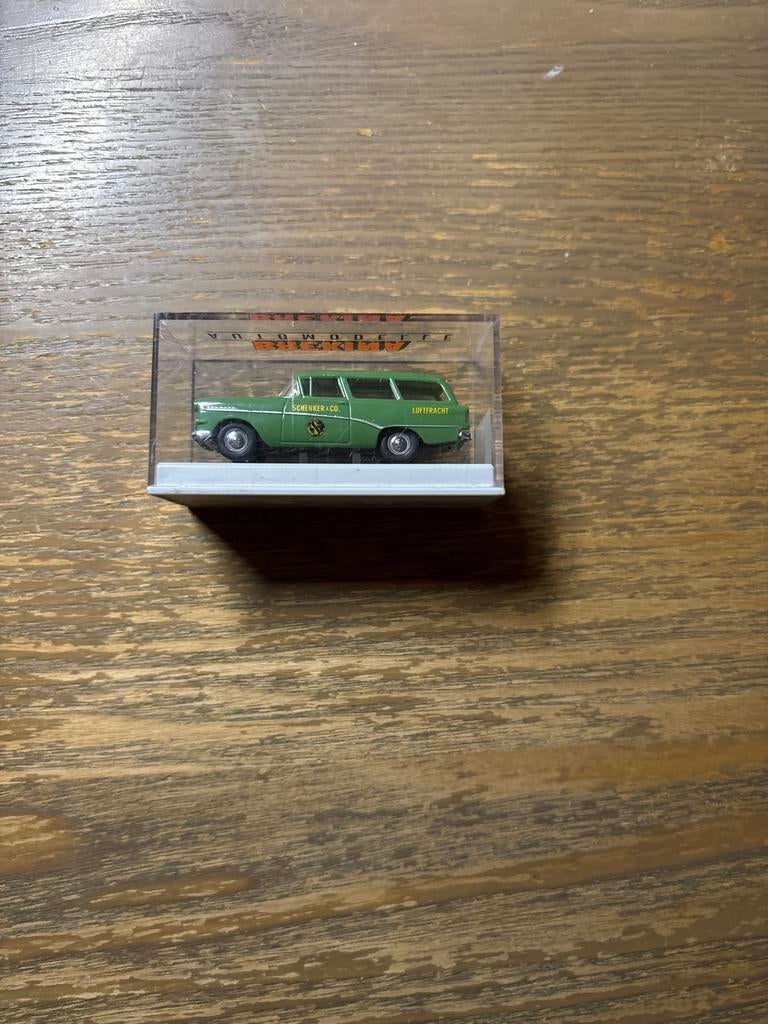 Opel P1 Caravan 1:87 Brekina - Groen (Schenker & Co.), Ophalen of Verzenden, Zo goed als nieuw, Auto
