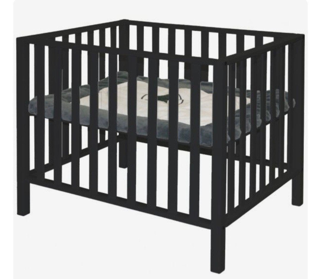 Zwart houten box voor baby, Ophalen, Gebruikt