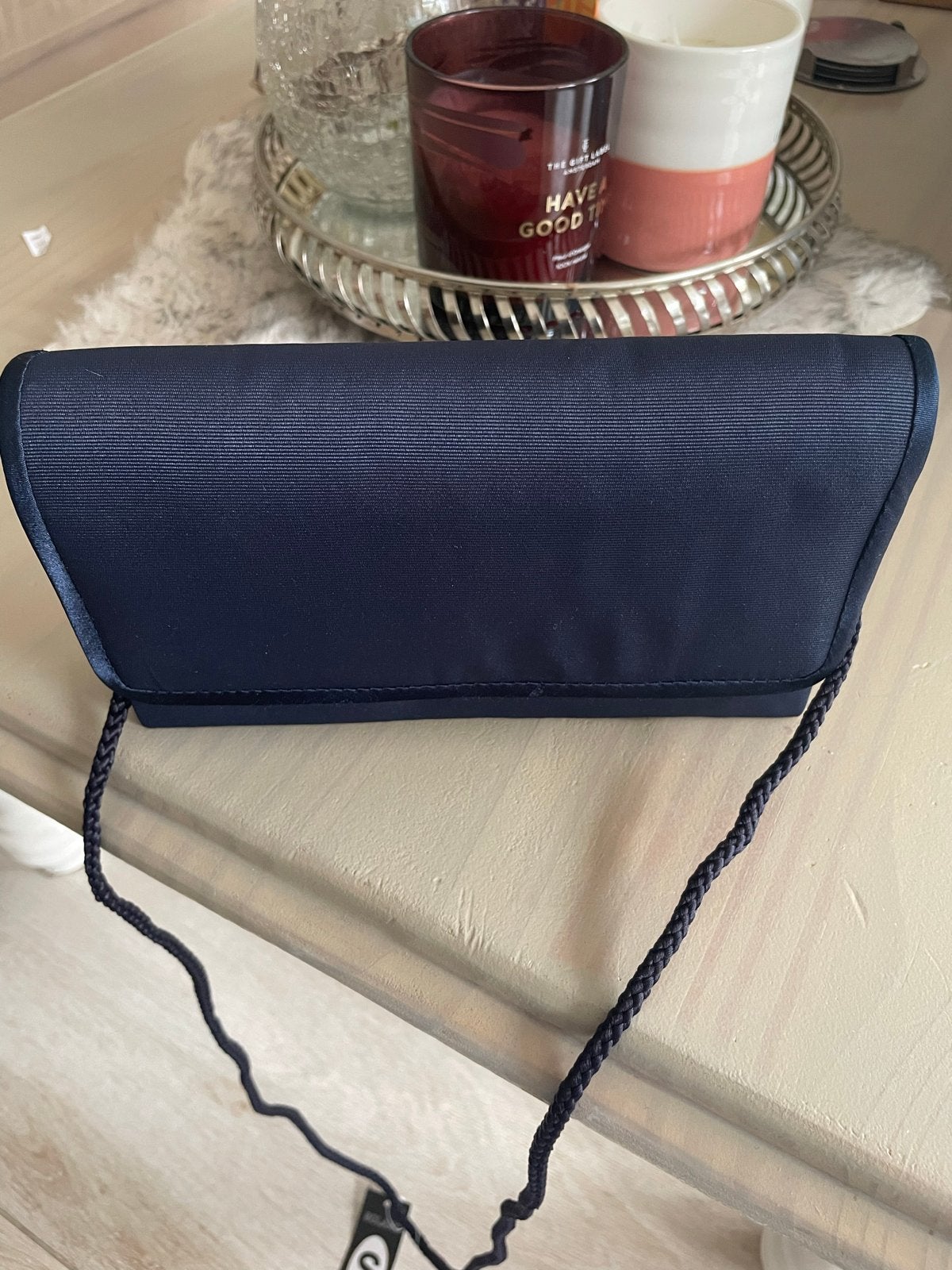 Nieuwe Solano marineblauwe avondtas/clutch, Ophalen of Verzenden, Nieuw, Blauw, Avondtasje