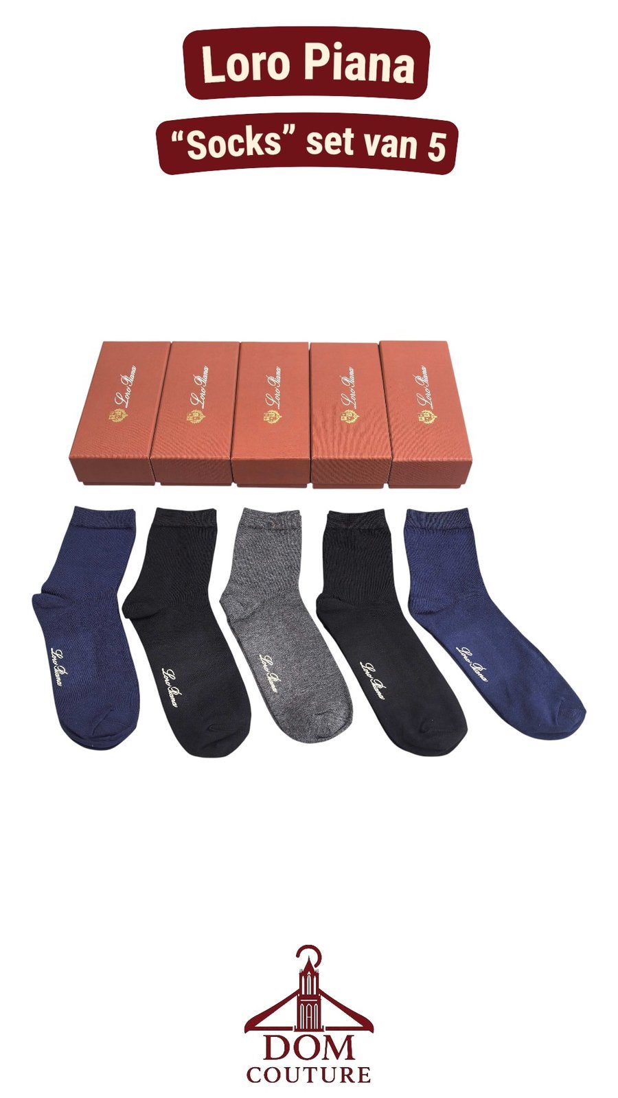 Loro Piana “Socks” maat 39-44 | 5pcs in doos, Ophalen of Verzenden, Nieuw, Overige maten, Zwart