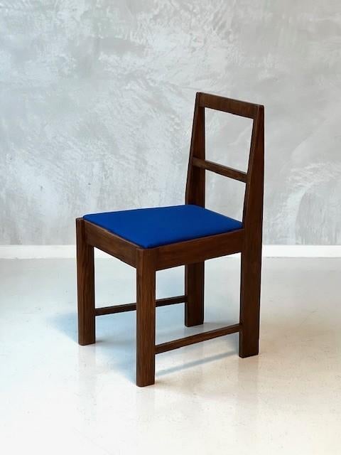 Jaren 30 eettafelstoel modernist art deco eetkamerstoel, Gebruikt, Jaren 30, Blauw, Ophalen of Verzenden