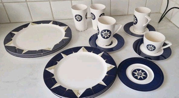 Mepal windroos camping servies 17 delen, Ophalen of Verzenden, Gebruikt