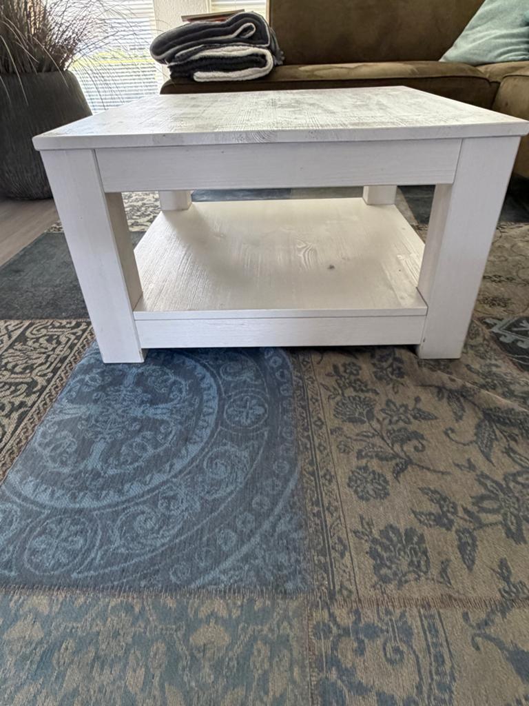 Salontafel wit, Ophalen, Gebruikt, 50 tot 100 cm, Vierkant