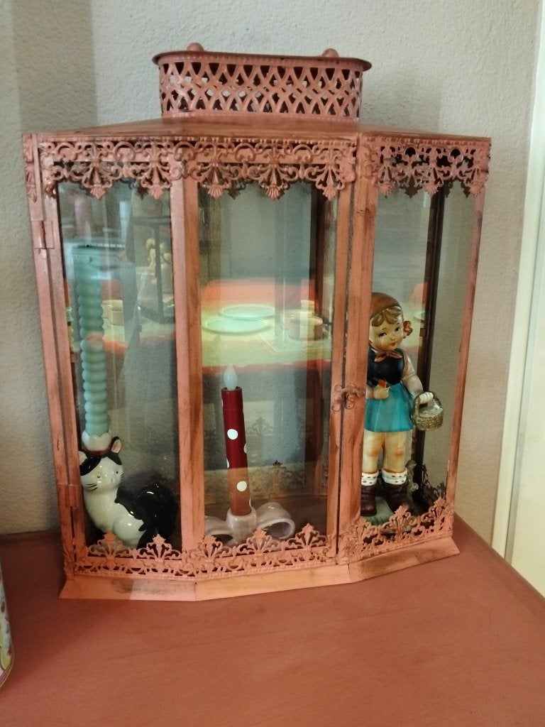 Roze Brocante vitrine, Ophalen, Gebruikt
