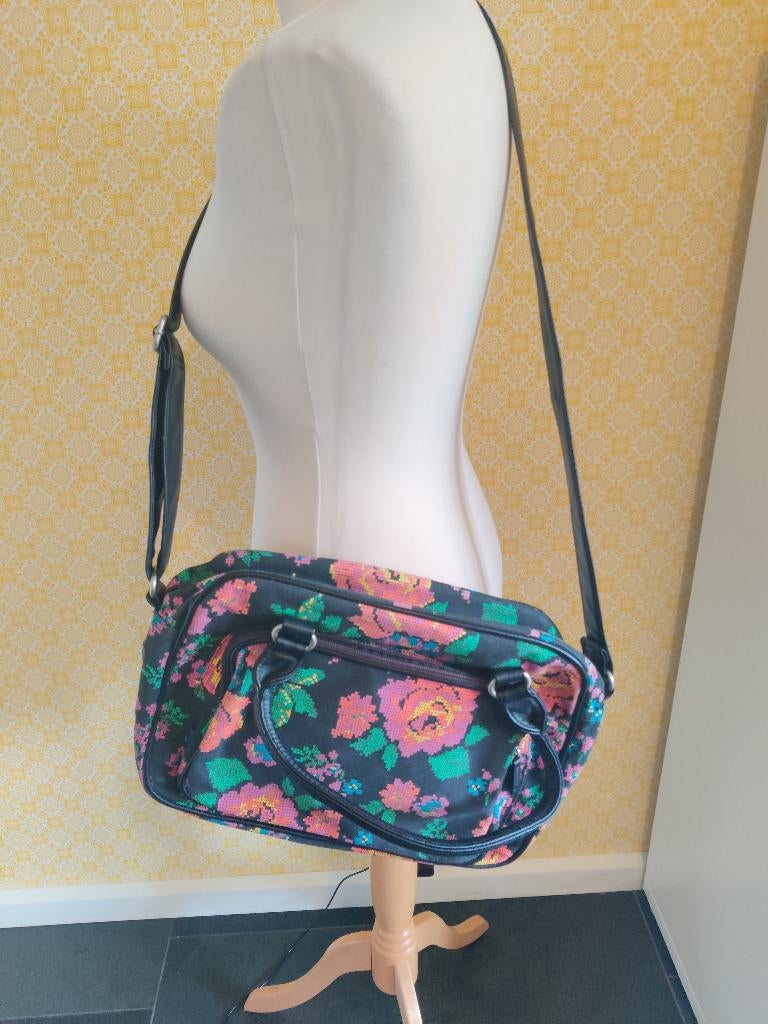 (laptop) dames schoudertas  met bloemdesign, Ophalen of Verzenden, Zo goed als nieuw, Overige kleuren, Overige typen