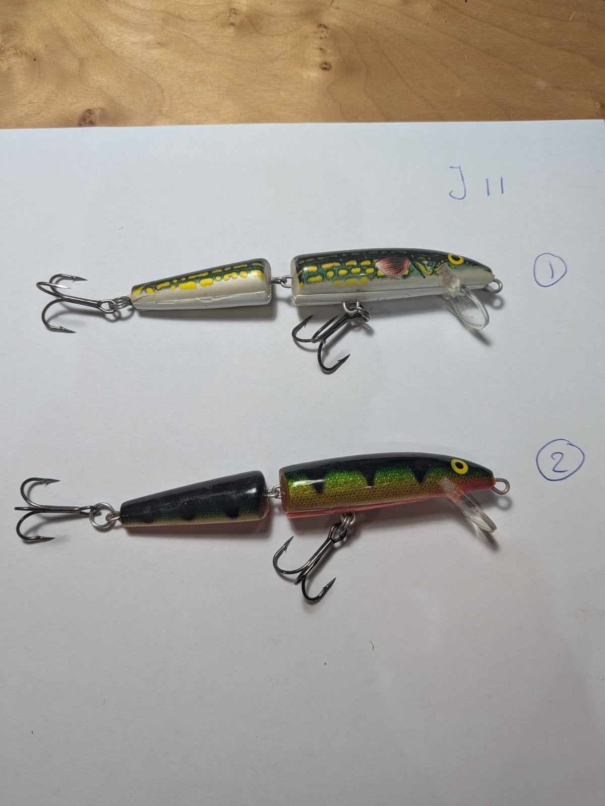 2x Rapala Jointed J11 – Pike & Perch – klassieke snoekplugge, Watersport en Boten, Ophalen of Verzenden, Gebruikt, Kunstaas