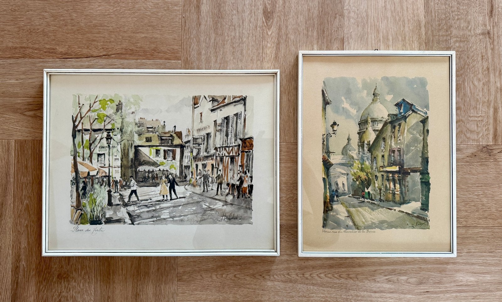 Twee vintage prenten van Parijs, Antiek en Kunst, Ophalen of Verzenden
