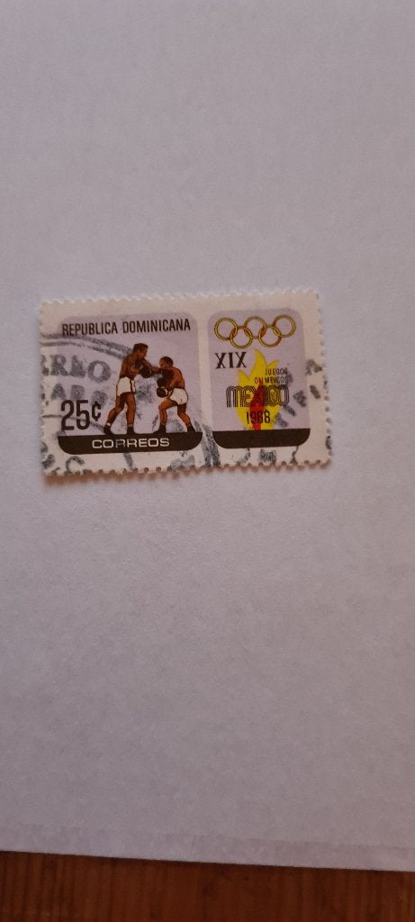 8074 dominicana olympische spelen mexico 1968, Verzenden, Midden-Amerika