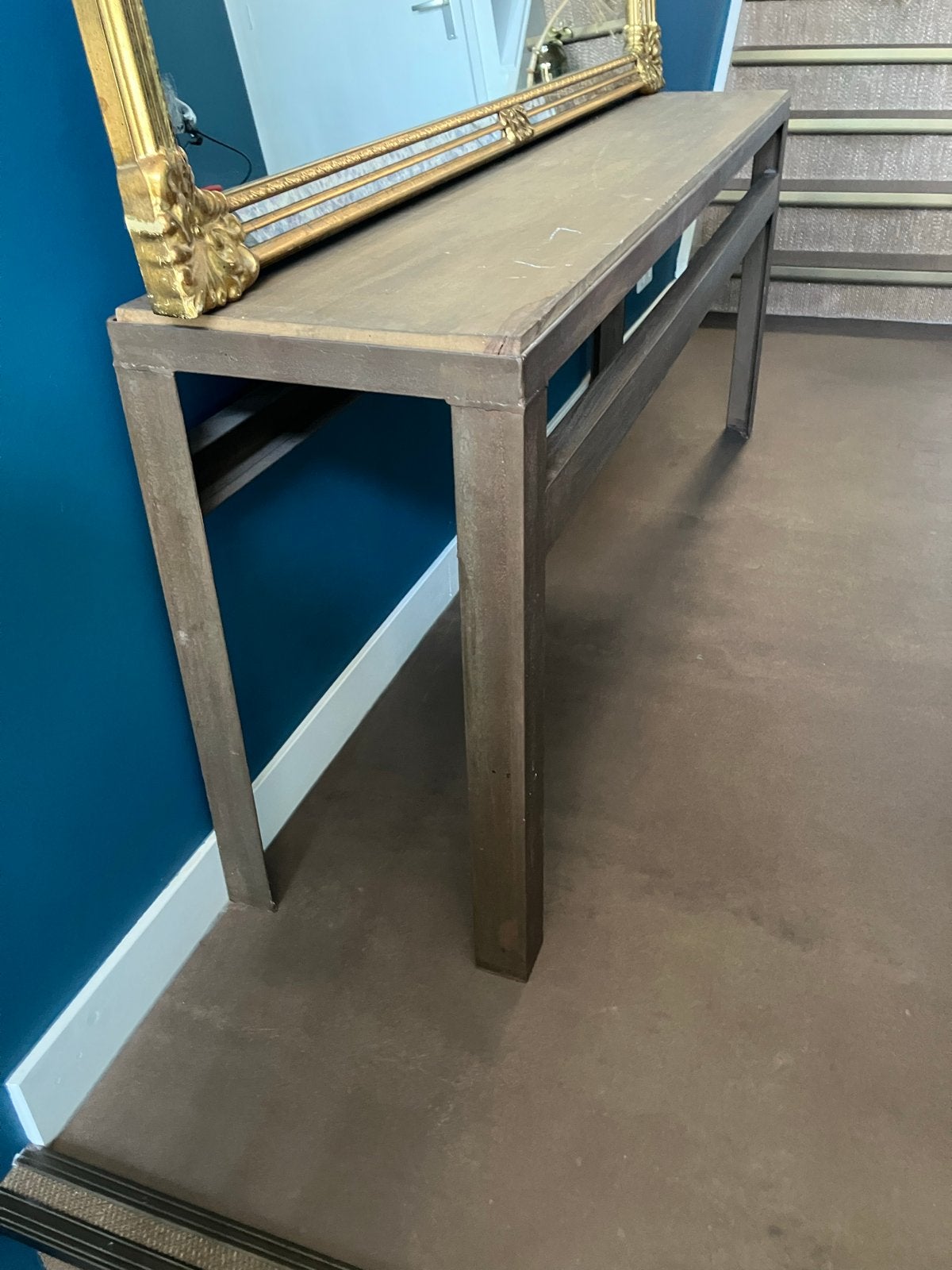 Stalen sidetable 180x45x74 cm, Gebruikt, Metaal of Aluminium, Ophalen of Verzenden, 75 cm of meer