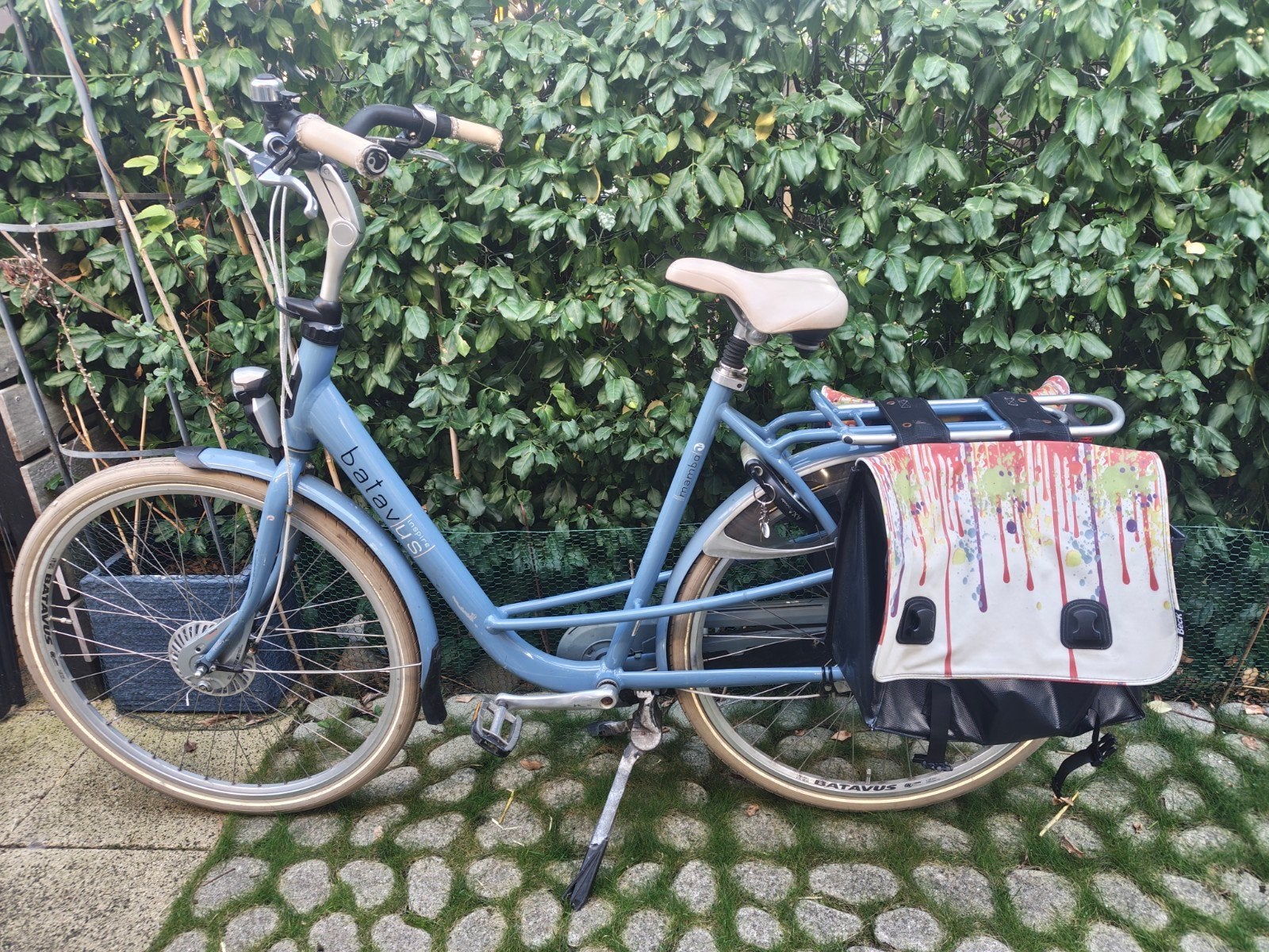Batavus damesfiets met lage instap en fietstassen, Batavus, Ophalen of Verzenden, Trommelrem, 53 tot 56 cm