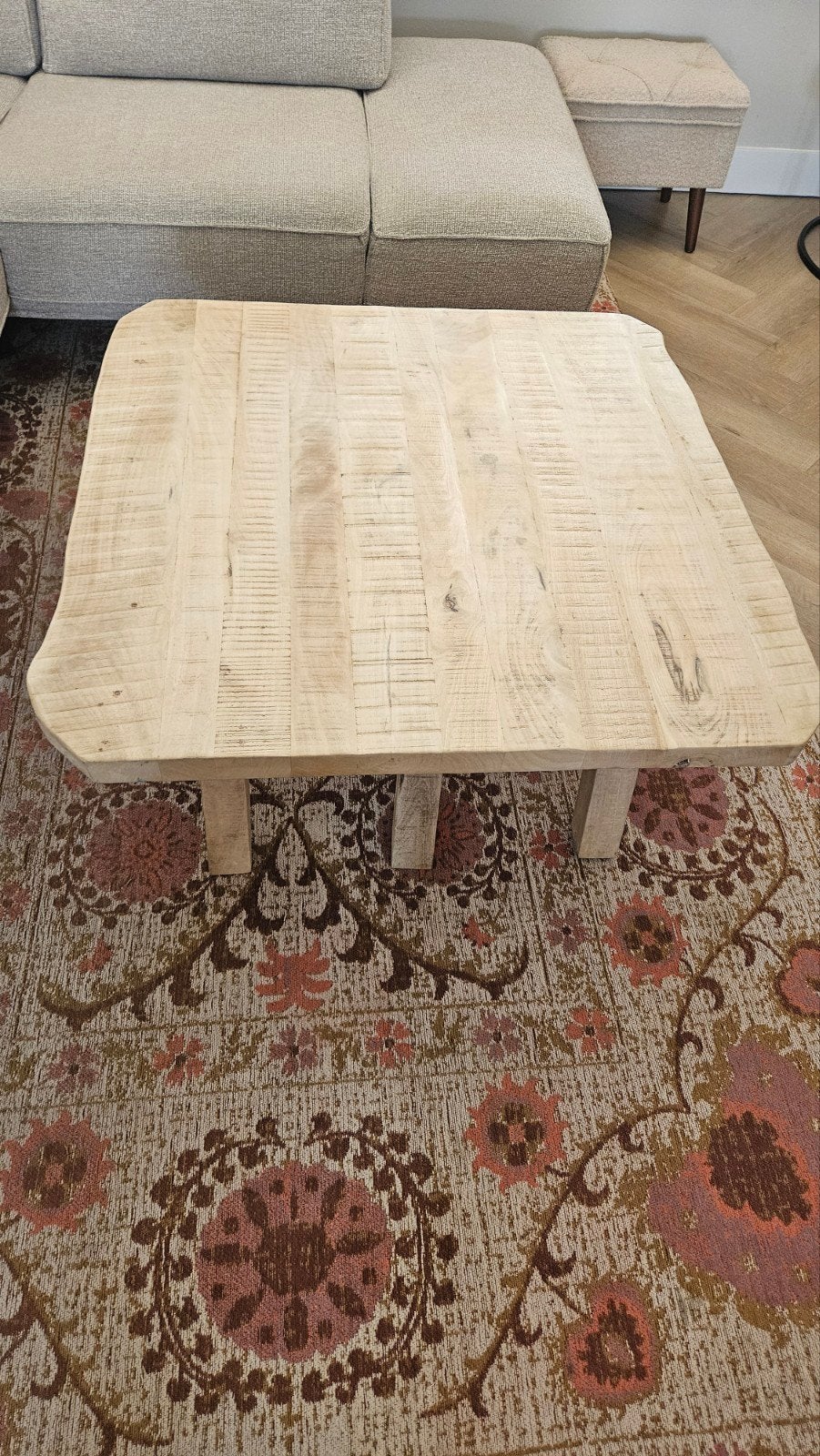 Robuuste houten salontafel, Huis en Inrichting, Ophalen, Nieuw, Landelijke, rustieke stijl, Overige houtsoorten