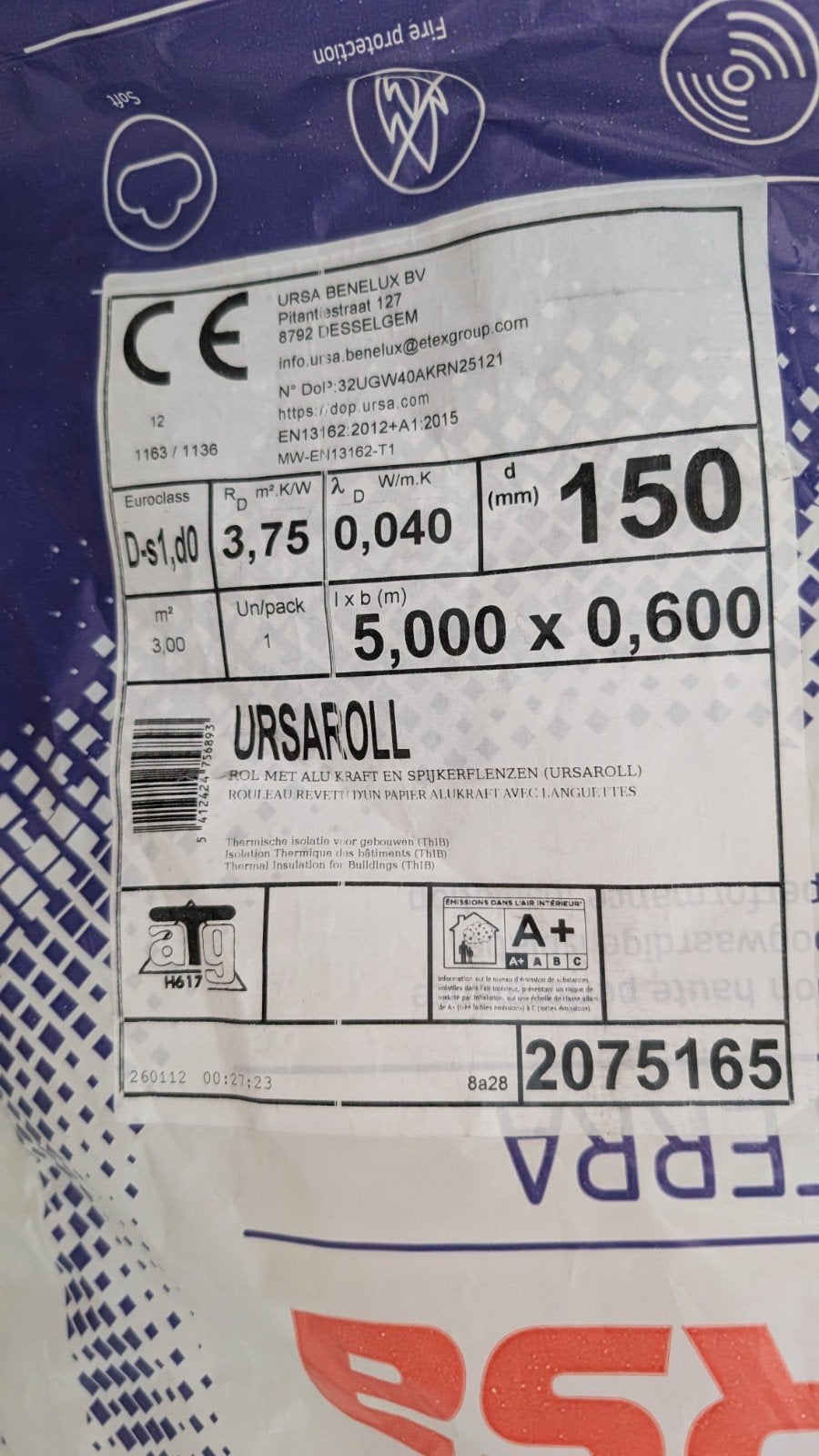 Rockwool isolatie 150mm, Ophalen, Overige materialen, 12 cm of meer, 15 m² of meer