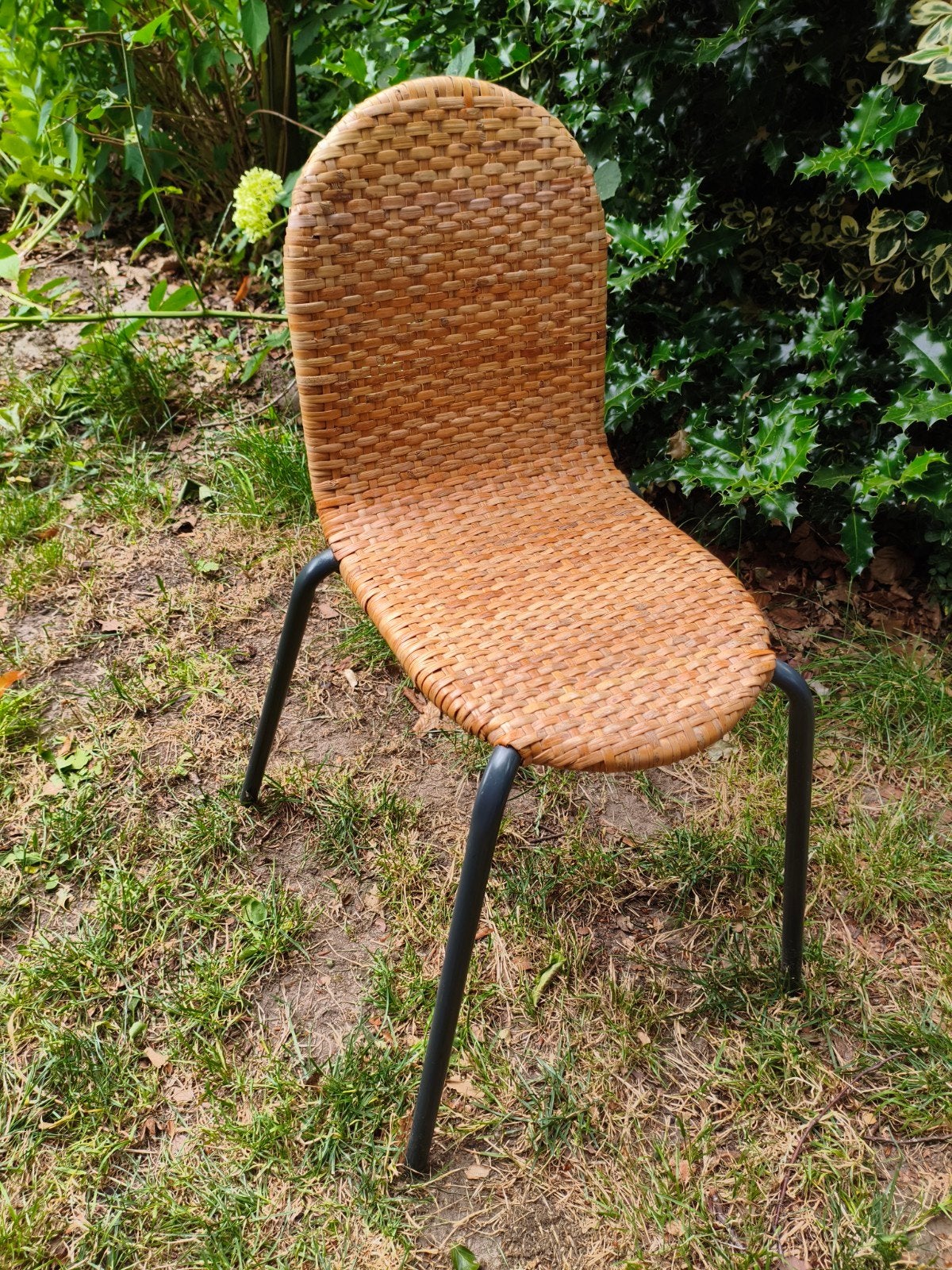 Kleine rotan stoel (Ikea VÄCKTIG-stijl) - nette staat, Huis en Inrichting, Stoelen, Gebruikt, Bruin, Riet of Rotan, Ophalen of Verzenden