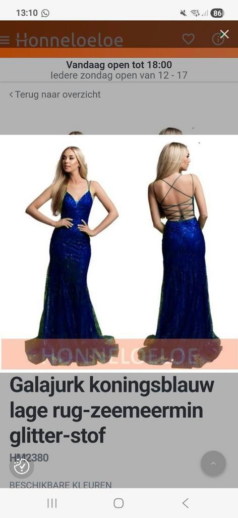 Super mooie blauwe galajurk- mermaid maat 40/42 L, Kleding | Dames, Galajurk, Blauw, Zo goed als nieuw, Ophalen