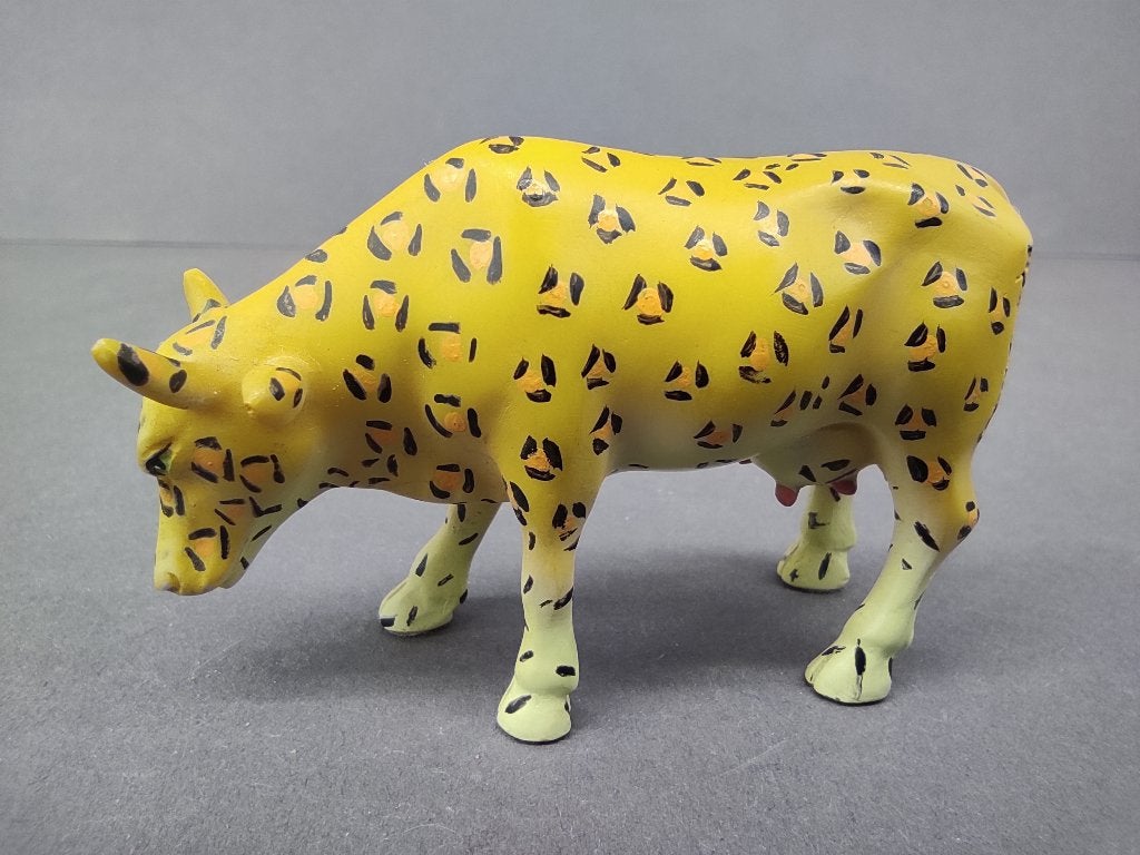 CowParade Koe "Leopard Cow" SMALL (zeldzaam), Antiek en Kunst, Kunst | Designobjecten, Geel, Ophalen of Verzenden, Kunststof, Beeld
