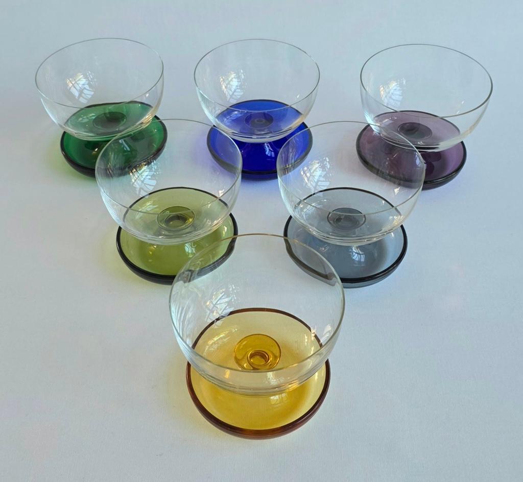 'Carnaval' grapefruitglazen Kristalunie Maastricht, Antiek en Kunst, Antiek | Glas en Kristal, Ophalen of Verzenden