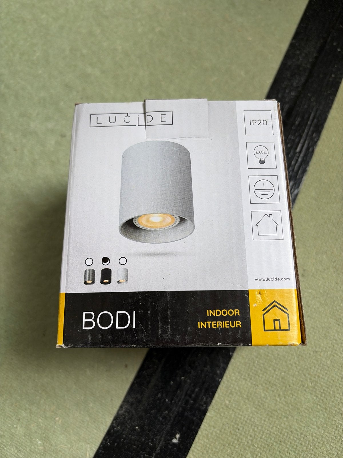 Lucide Bodi Spot - Grijs - GU10 - Indoor zwart, Ophalen of Verzenden, Nieuw, Plafondspot of Wandspot